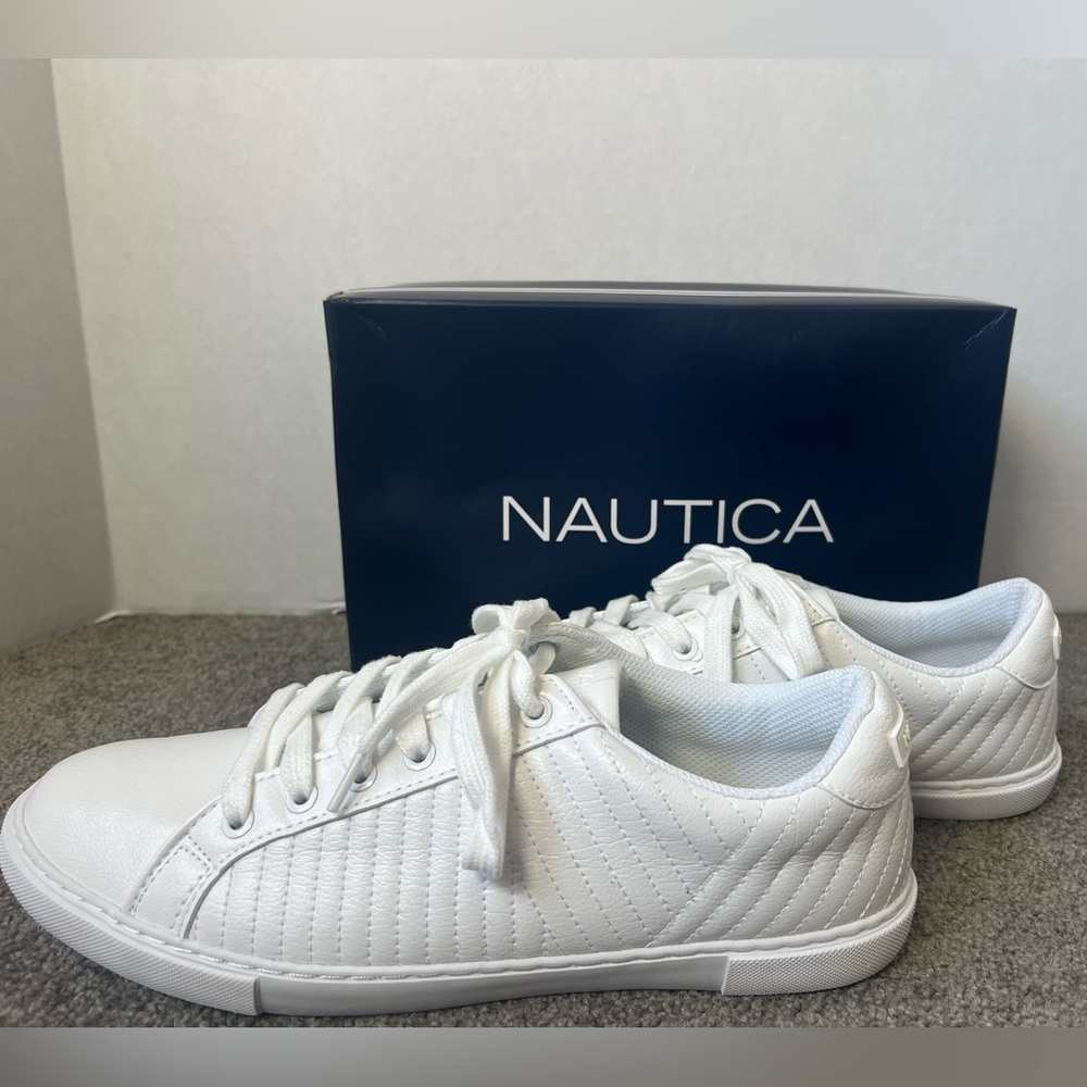 Nautica Women’s Jamila White Lace-Up Sneakers